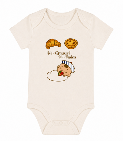 Body Bébé Fille "Mi-Croissant, Mi-Pastéis"