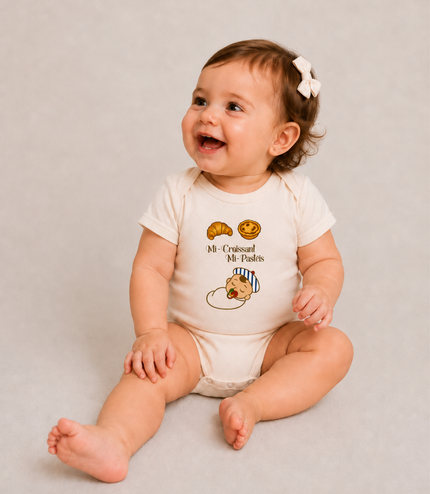 Body Bébé Fille "Mi-Croissant, Mi-Pastéis"