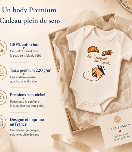 Body Bébé "Mi-Croissant, Mi-Cannolo"