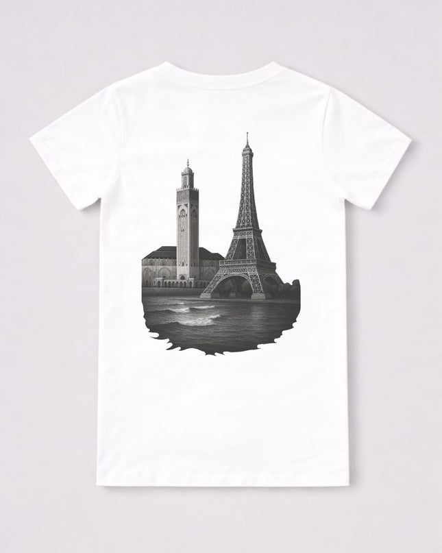 T-shirt Enfant “Hassan II x Eiffel” - Héritage Maroc x France