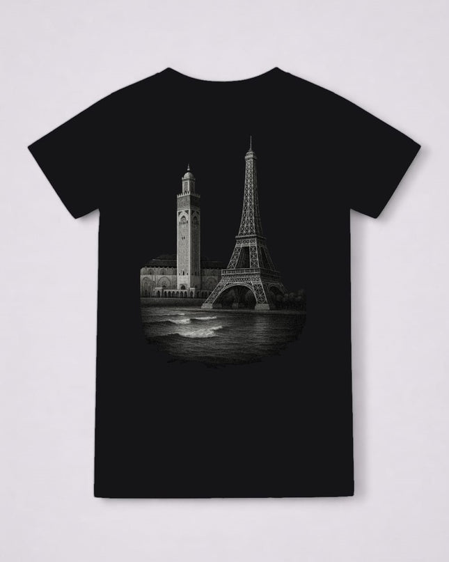 T-shirt Enfant “Hassan II x Eiffel” - Héritage Maroc x France