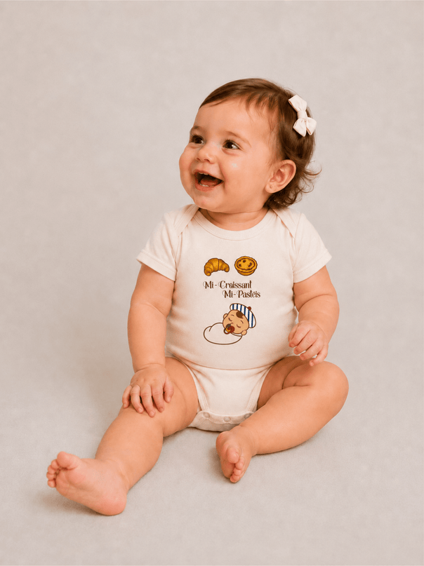 Body Bébé Fille "Mi - Croissant, Mi - Pastéis" - Casa Ramani