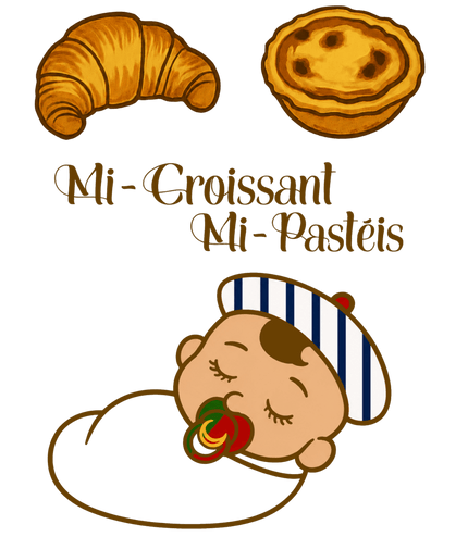 Body bébé fille « Mi-Croissant, Mi-Pastéis », zoom broderie – body franco-portugais – Casa Ramani