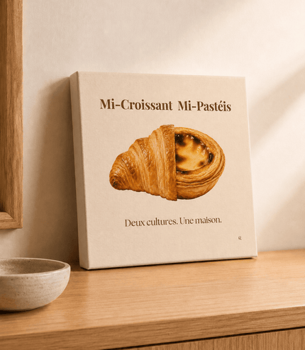 Toile Croissant & Pastéis – Cadeau France x Portugal - Casa Ramani