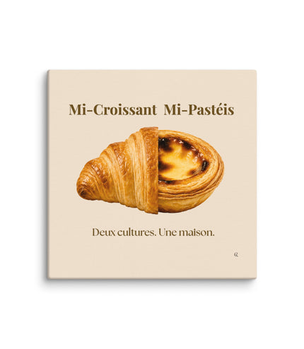 Toile Croissant & Pastéis – Cadeau France x Portugal - Casa Ramani