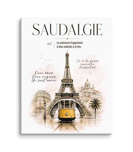 Toile murale « Saudalgie », cadeau franco-portugais entre saudade et nostalgie – Casa Ramani