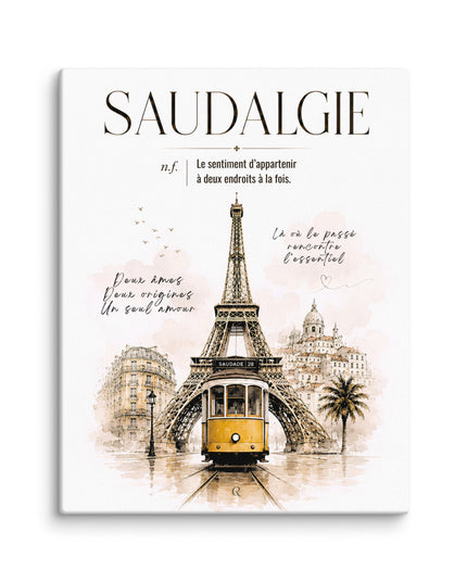 Toile murale « Saudalgie », cadeau franco-portugais entre saudade et nostalgie – Casa Ramani