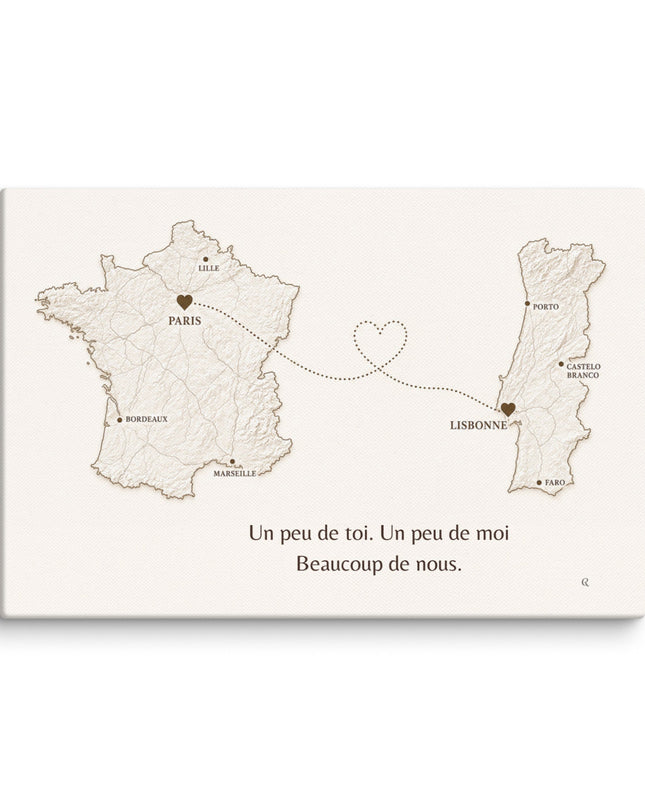 Toile Un peu de toi, un peu de moi - Cadeau France x Portugal - Casa Ramani