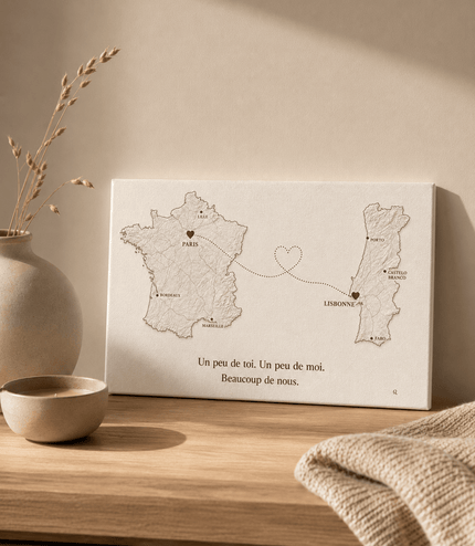 Toile Un peu de toi, un peu de moi - Cadeau France x Portugal - Casa Ramani