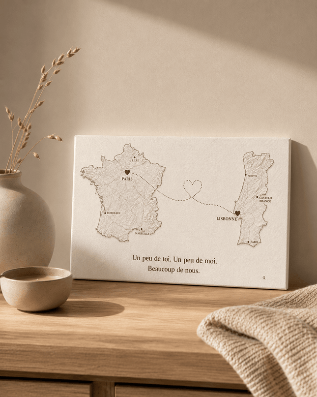 Toile Un peu de toi, un peu de moi - Cadeau France x Portugal - Casa Ramani